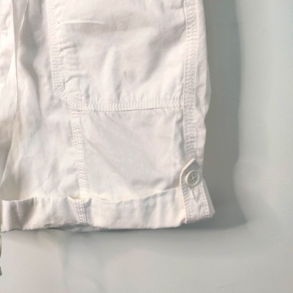 St John's Bay White Cargo Drawstring Roll Tab Beach Resort Preppy Shorts Women 4 - Picture 4 of 11